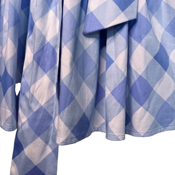 TOMMY HILFIGER NWT Gingham Check Tie Waisted Tiered Dress Size 4  in Blue - Picture 9 of 15